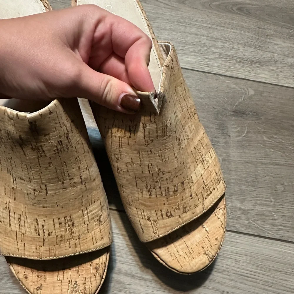 Cecilia New York Frost Cork Espadrille Platform Mule 10.5 NWOB